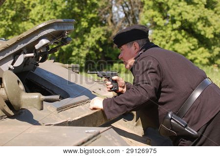 Alman askeri Sovyet tank keşfedin. WW2 yasalaştırılması