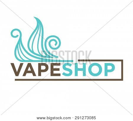 Blue vape shop emblem