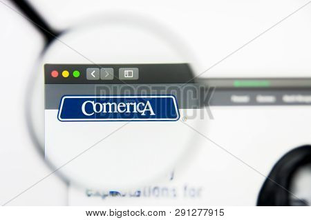Los Angeles, California, Usa - 24 March 2019: Illustrative Editorial Of Comerica Website Homepage. C