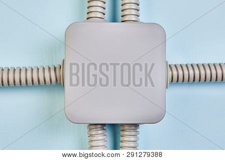 Electrical Junction Box After Installation, Electrical Conduits Terminate At The Sides And Cables Pa