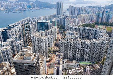 Quarry Bay, Hong Kong 19 March 2019: Hong Kong city at day time