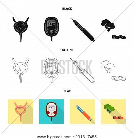 Isolated Object Of Diet And Treatment  Sign. Collection Of Diet And Medicine Stock Vector Illustrati
