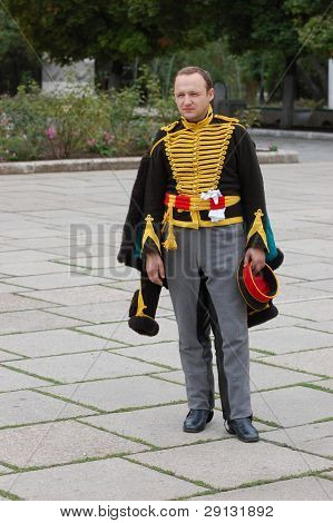 Russische Uniform cavalry.historical militärische wiederkehrenden. Krim-Krieg. Sebastopol