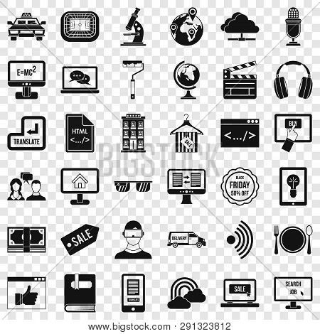 Web Site Icons Set. Simple Style Of 36 Web Site Vector Icons For Web For Any Design