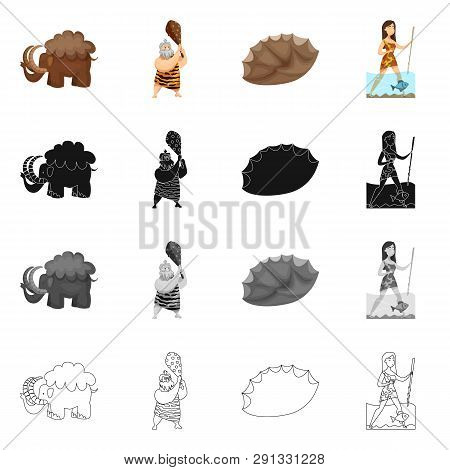 Vector Design Of Evolution  And Prehistory Logo. Collection Of Evolution  And Development  Vector Ic