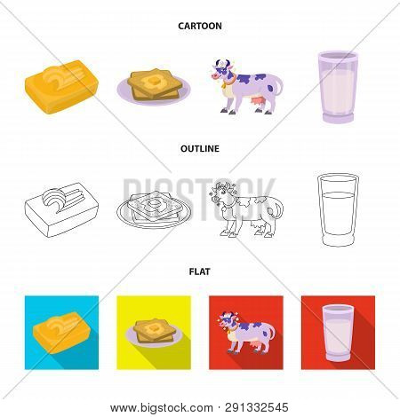 Vector Illustration Of Creamy And Product Logo. Collection Of Creamy And Farm Stock Symbol For Web.
