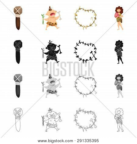 Vector Illustration Of Evolution  And Prehistory Symbol. Set Of Evolution  And Development  Stock Ve