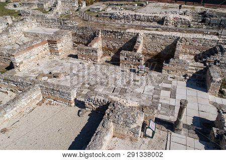 Roman Ruins. The Old Roman Baths Of Odessos, Varna, Bulgaria