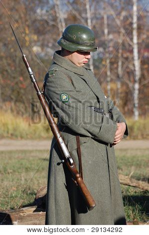 German soldier WW2. Reenacting Buttle for Kiev in  November 1943