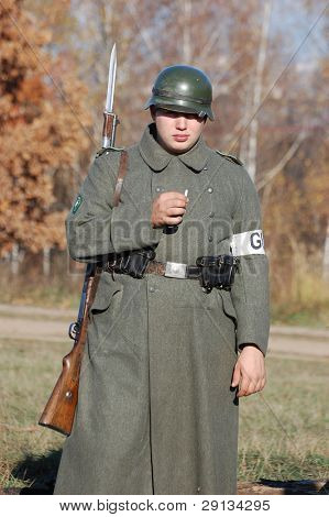German soldier WW2. Reenacting Buttle for Kiev in  November 1943