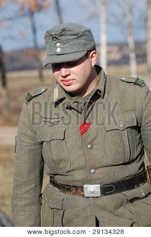 German soldier WW2. Reenacting Buttle for Kiev in  November 1943