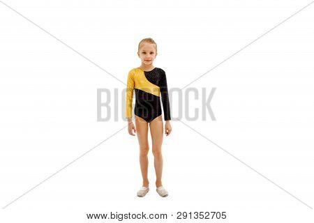 Beauty Contortionist Prepare Practicing Gymnastic Isolated On White Background, Young Professional G