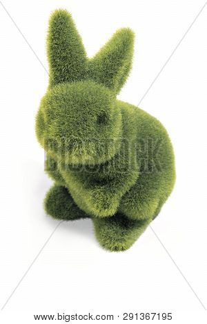 Easter Bunny, Green Furry, Green Grass, Easter Theme