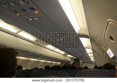 Inside ariplane while on flight