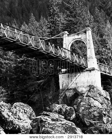 Old Bridge Pillars In Black And White