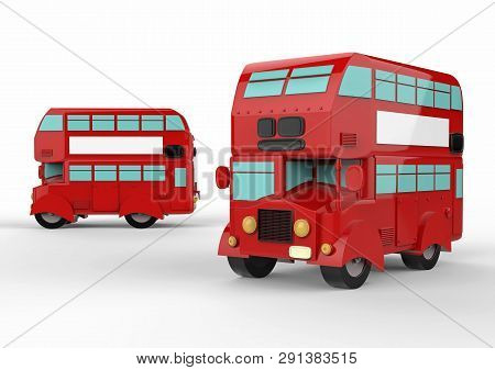 Fashion London Doubledecker Red Bus. 3d Render