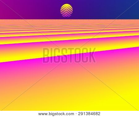 Abstract Colorful Background, 1980 Style, Hypnose Rainbow, 3d Rendering