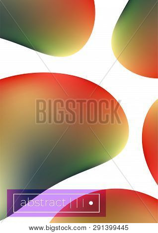 Bright Fluid Mesh Shapes Vector Background Covers Set. A4 Leaflet Mockup. Book Cover.