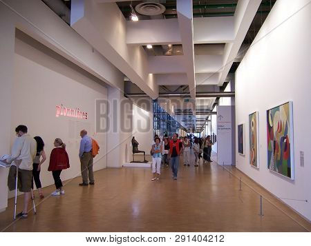 Paris, France-august 07, 2009: Exposition In The Halls Of The Pompidou Museum