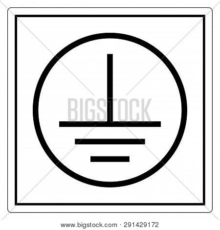 Protective Earth Ground Symbol Sign, Vector Illustration, Isolate On White Background Label. Eps10