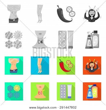 Vector Illustration Of Medical And Pain  Icon. Set Of Medical And Disease Vector Icon For Stock.