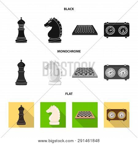 Isolated Object Of Checkmate And Thin Logo. Set Of Checkmate And Target Vector Icon For Stock.