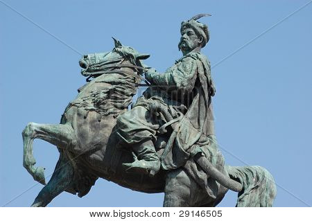 Monument af berømte ukrainske Hethman Bogdan Khmelnitski i Kiev, Malorussia (Ukraine)
