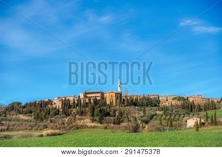 View Of The Medieval Village Of Pienza In Tuscany