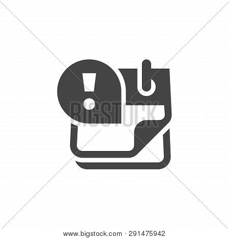 Calendar With Exclamation Mark Glyph Icon. Notification Of Important Event, Meeting, Scheduled Day. 