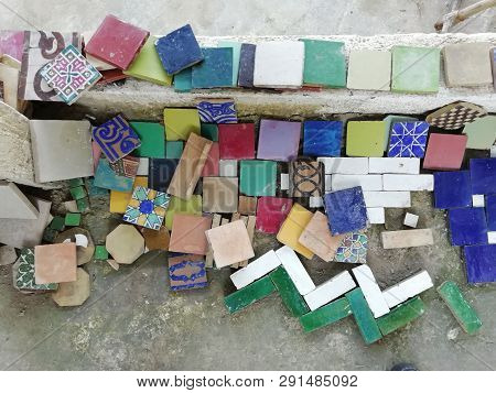 Coloured Ceramic Floor Tiles Of Craft Cooperatives Of Morocco