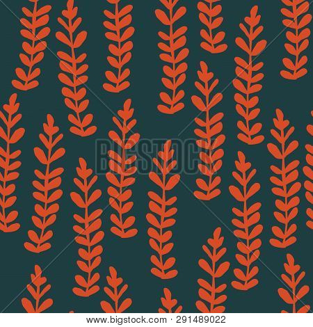 Organic Abstract Modern Red And Charcoal Seameless Pattern.