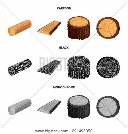 Vector Illustration Of Tree   And Raw  Icon. Set Of Tree   And Construction Vector Icon For Stock.