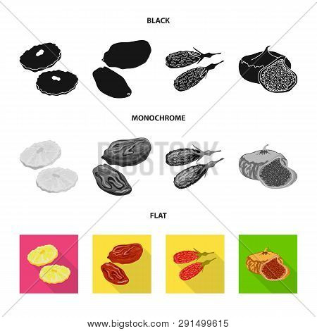 Vector Illustration Of Food  And Raw  Logo. Set Of Food  And Nature   Stock Vector Illustration.