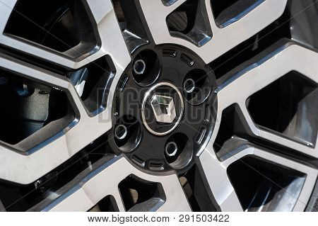 Prague, Czech Republic - June 20, 2018: Wheel Of Renault Clio Sport In Prague, Czech Republic, June 