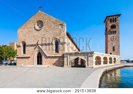 Evangelismos Church Or Ekklisia Evaggelismos In Rhodes Island In Greece