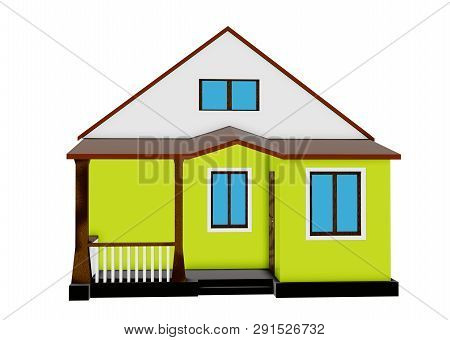 3d House Modern Contemporary Style Isolated On White Background