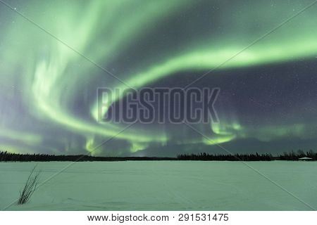 Aurora Borealis At Chena Lakes In Alaska