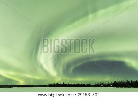 Aurora Borealis At Chena Lakes In Alaska