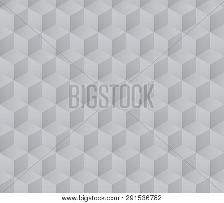 Seamless Grayscale Cube Pattern With Gradient Color Vector Illustration. Simple Minimalist Geometric