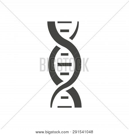 Dna Helix Silhouette. Isolated On White Background