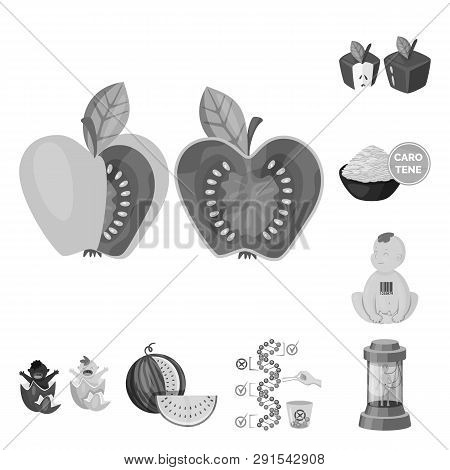 Vector Illustration Of Transgenic And Organic Symbol. Collection Of Transgenic And Synthetic Vector 