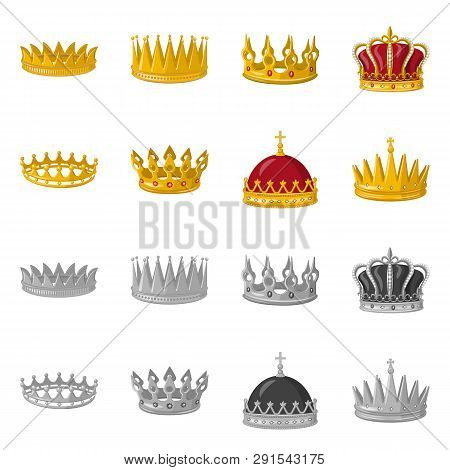 Vector Design Of Medieval And Nobility Symbol. Set Of Medieval And Monarchy Vector Icon For Stock.