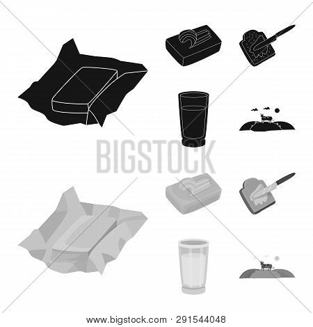 Vector Illustration Of Creamy And Product Symbol. Collection Of Creamy And Farm Stock Vector Illustr