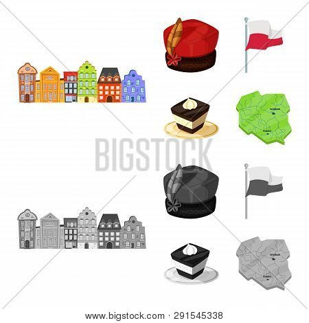 Vector Illustration Of Traditional And Tour Sign. Collection Of Traditional And Landmarks Stock Vect