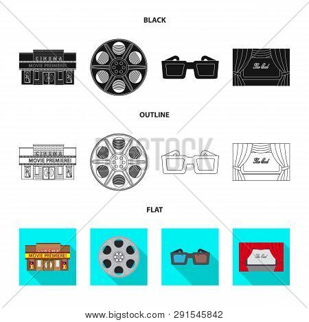 Vector Design Of Television And Filming Logo. Set Of Television And Viewing Stock Vector Illustratio