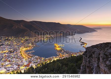 View Of The Kalymnos Town Early In The Morning, Greece.