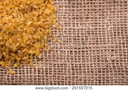 Groats Burghul Close Up. Indigrient Dishes. Healthy Food