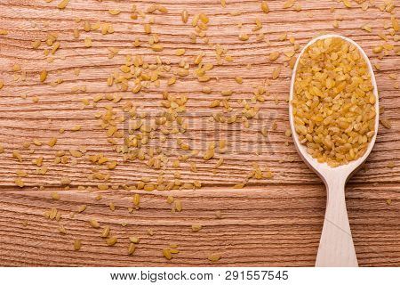 Groats Burghul Close Up. Indigrient Dishes. Healthy Food