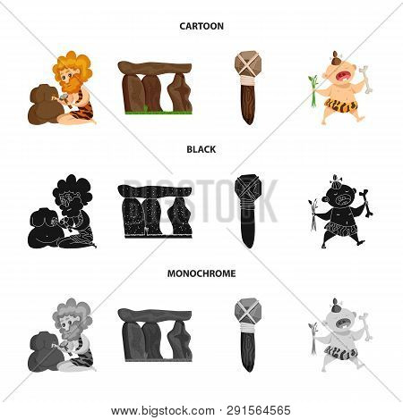 Vector Illustration Of Evolution  And Prehistory Icon. Set Of Evolution  And Development  Stock Symb