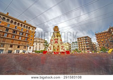 Ultra Long Exposure Of Flower Virgin And Cathedral